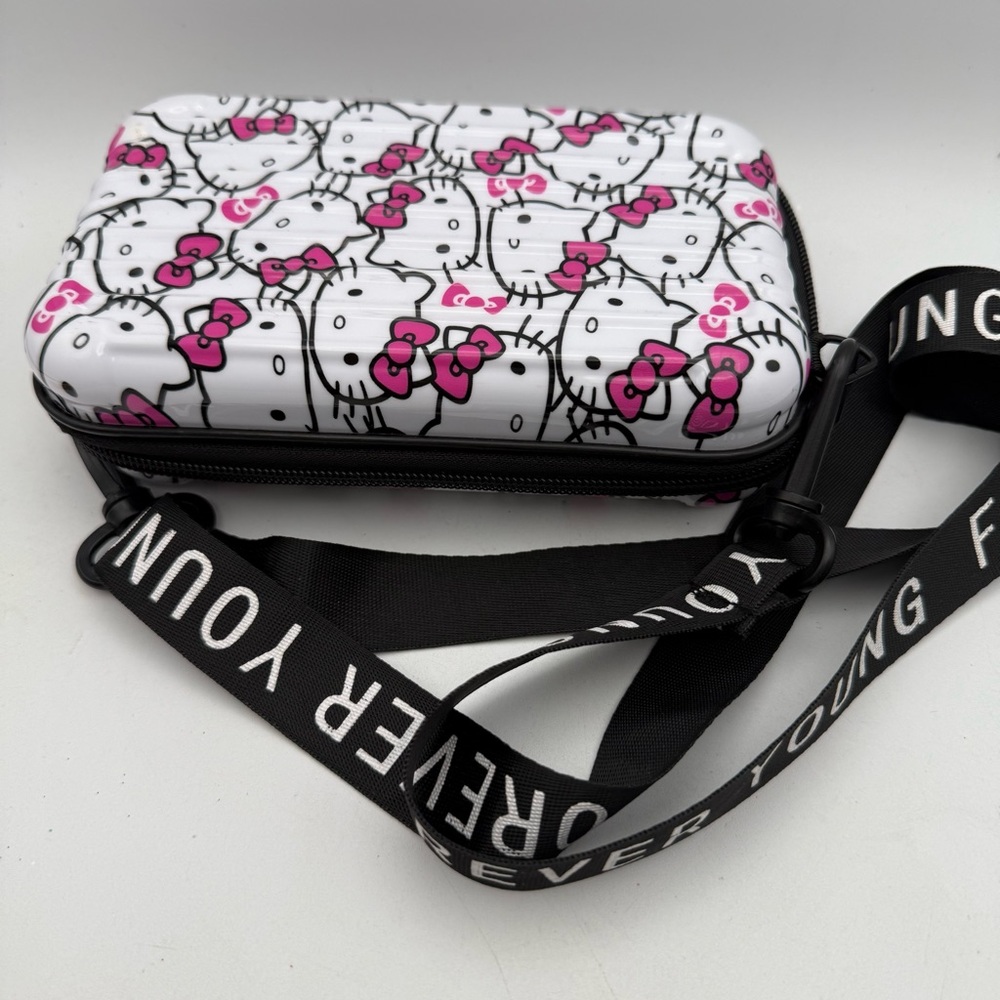 Sanrio Hello Kitty Hard Case Pink White Handbag Crossbody Case Adjustable Strap
